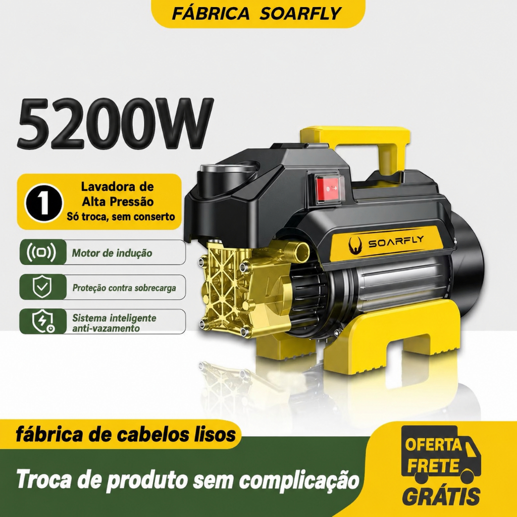 Soarfly 4800W Máquina de lavar carro de alta pressão Máquina de lavar portátil multifuncional doméstica