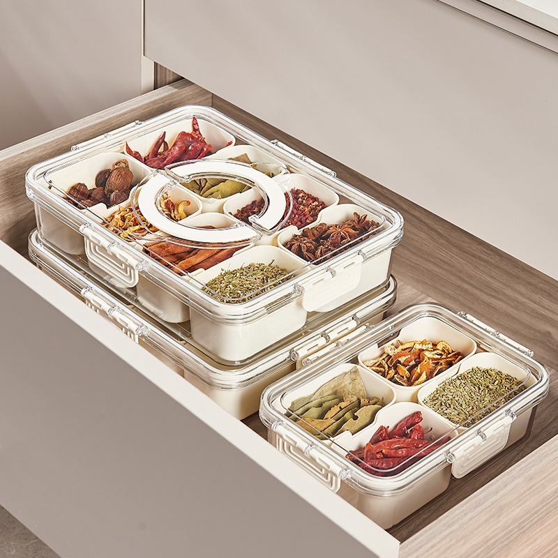 Pote Organizador de Geladeira Hermético Multiuso Com 8 Divisórias Para  Verduras e Alimentos Com Escorredor