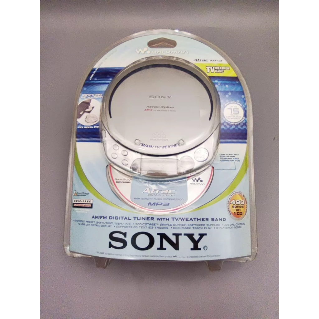 Novo Estoque Antigo Sony D-NF610 CD Walkman (Versão Dos Eua) , Rádio Automático AM/FM + Reprodução De MP3 , Display Dot-