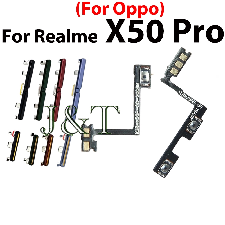 Para Realme X50 Pro Botão Lateral De volume De Energia Cabo Flexível Liga/Desliga Cima E Baixo Teclas Na Peça De Reposiç