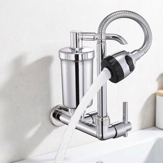 Torneira De Cozinha De Alavanca Única Com Filtragem Integrada De Água , Bico Giratório E Modos De Saída Dupla