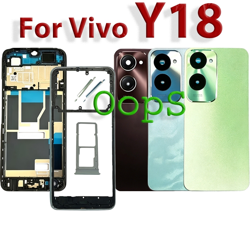 Tampa Traseira Da Bateria , Moldura Intermediária Para Vivo Y18 , Porta , Capa De + Frontal LCD + Lente Câmera , Bandeja