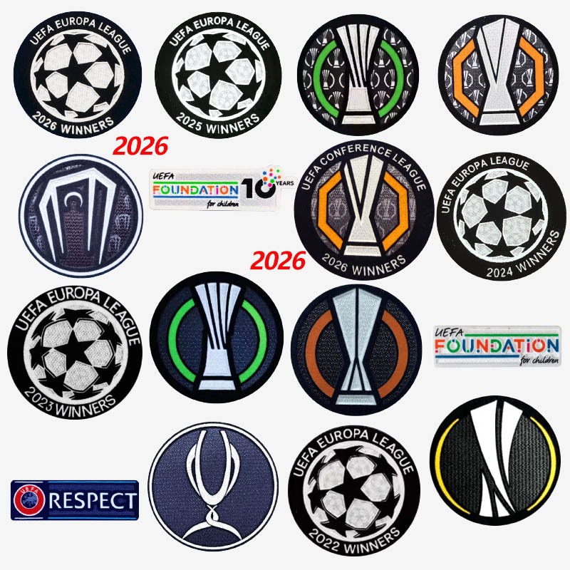 Juventus Emblema de futebol Real Madrid 2026 UEFA E.L Patch de futebol PSG Paris Patch de honra Bayern