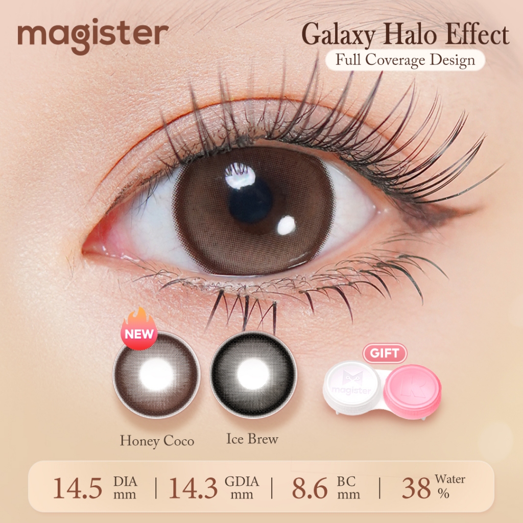 [Miopia 0.00~-8.00] Lentes De Contato Colorida Olhos Magister Lumina Série Lentes De Contato com Grau 14.5mm