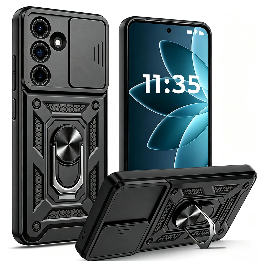 Capa de telefone rígida para choque e queda com suporte de metal Para Galaxy A57