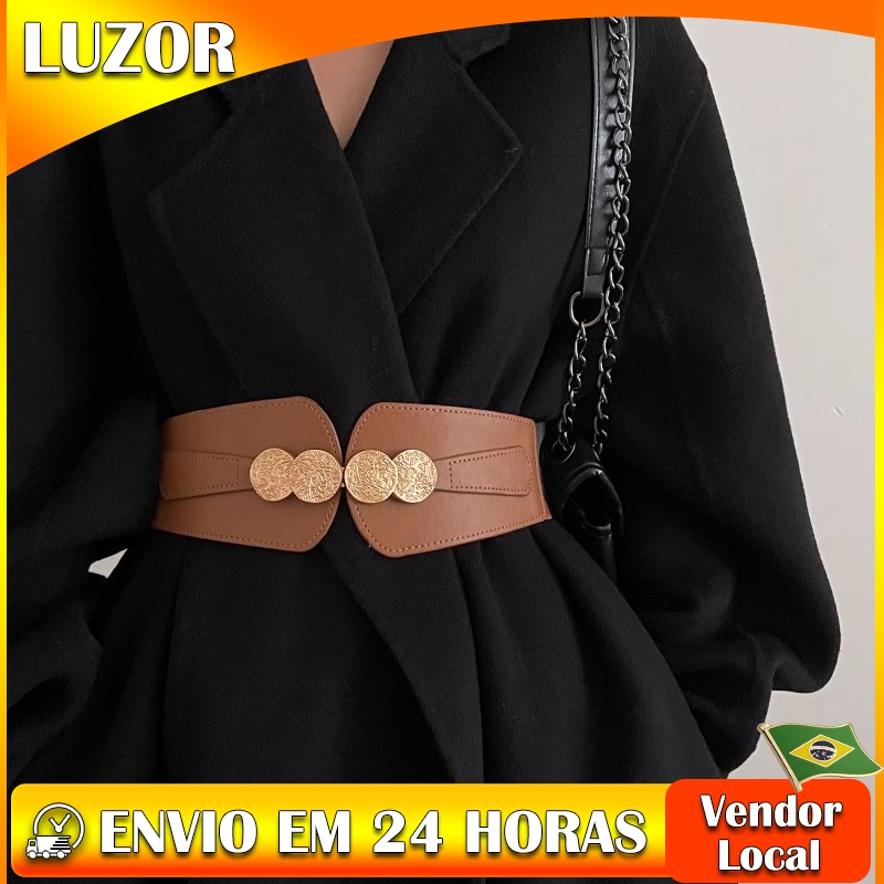 Cinto de casaco feminino elástico elástico cinto largo decoração vestido exterior All-Match cinto saia cinto acessórios