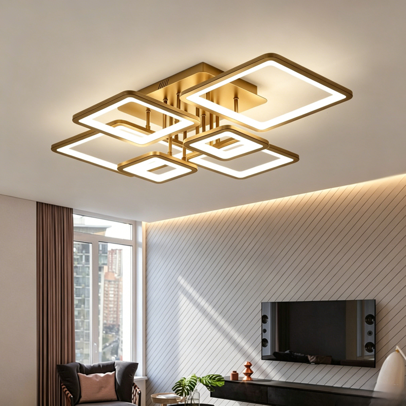 Lustre LED Controle Remoto Luminária Moderna 3 cores Lustre de teto Moderno de 110/220v
