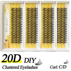 60 Unidades Por Caixa , Enxerto De Cílios Únicos 20D , Postiços De Maquiagem Profissional , Curvatura C/D Com De 0.07 Mm