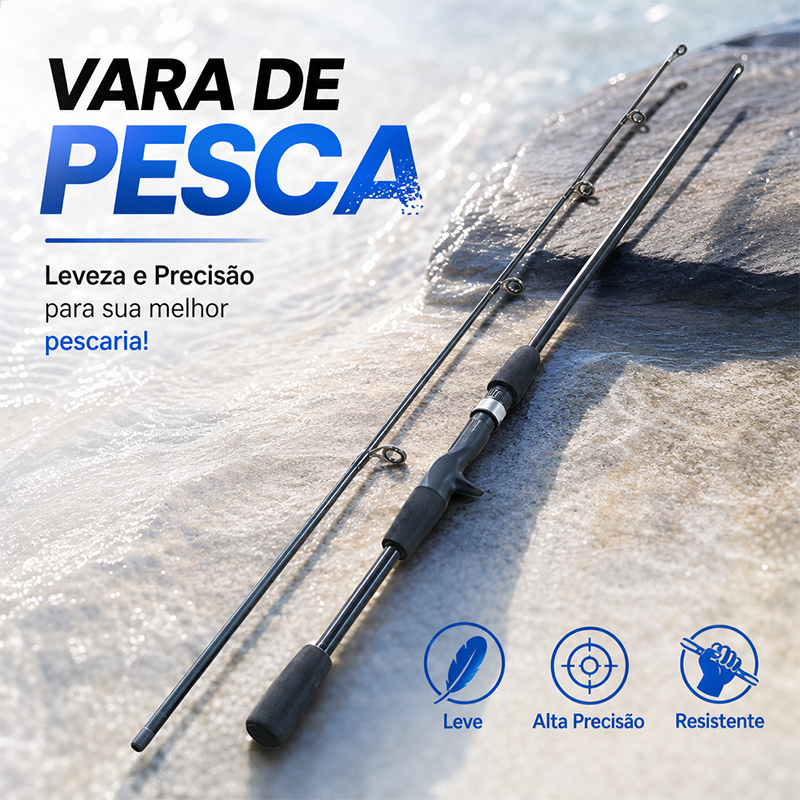 Vara De Pesca De Duas Peças , 1.8 Metros , 5 – 10 lb , Giratória , Adequada Para Água Doce E Salgada