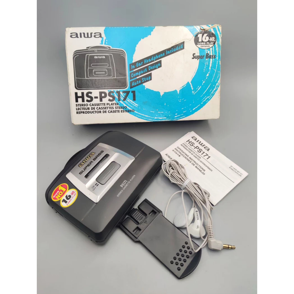 Cassete Aiwa PS171 Walkman (Novo Estoque Antigo) , Graves Pesados De Uma Tecla , Cinto Substituído