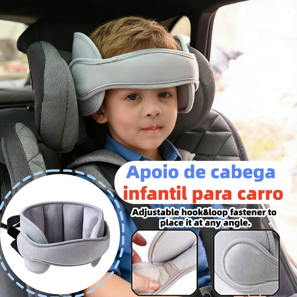 Apoio de Cabeça Infantil para Carro Ajustável Lavável Conforto Sono