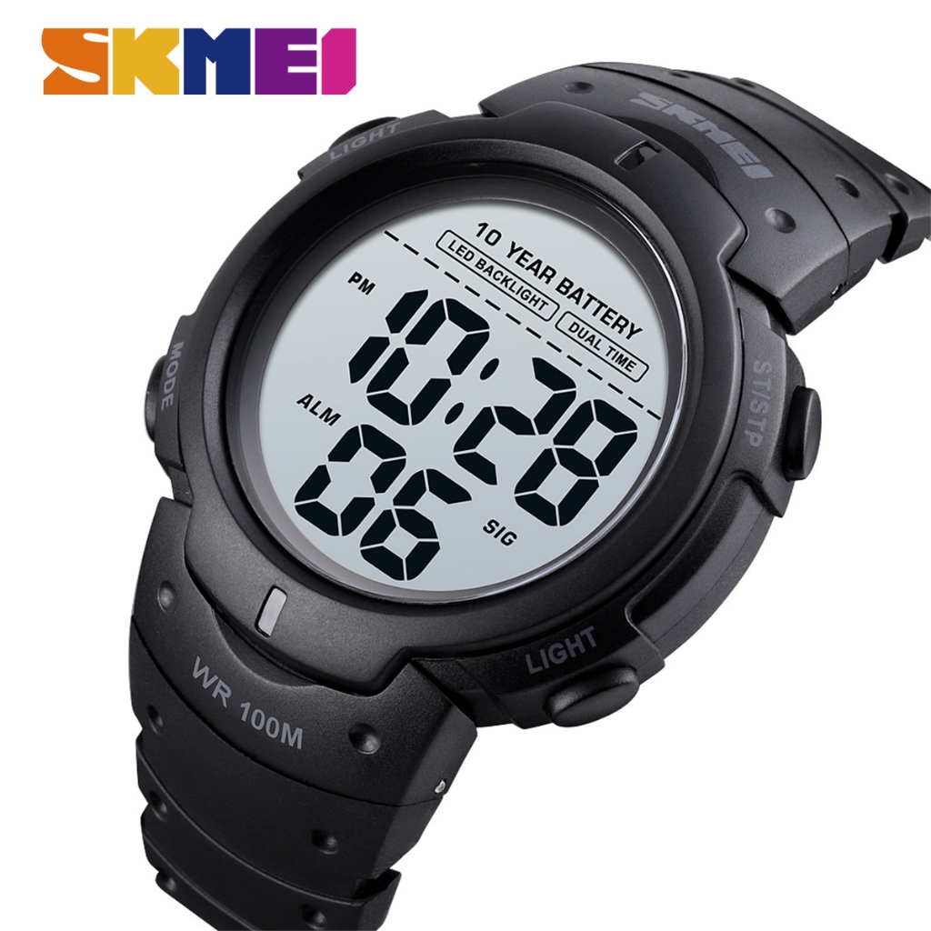 SKMEI 1560 Relógio Masculino Digital Esportivo 100M À Prova D'Água LED Cronômetr
