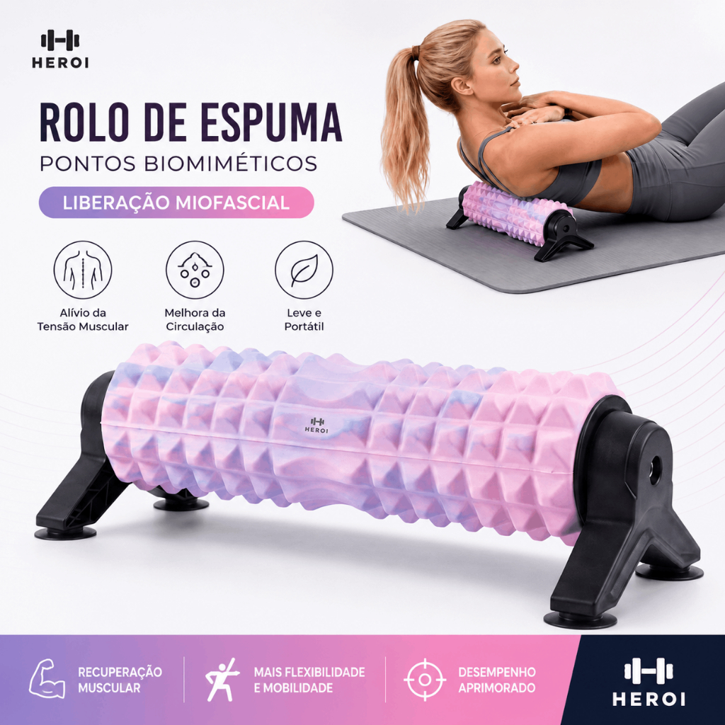 HEROI Rolo de Liberação Miofascial,Rolo Massagem Foam Roller, Uso em Casa ou Academia