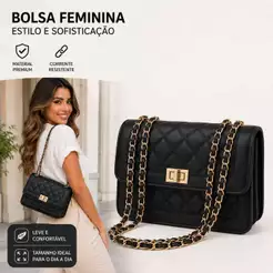 Bolsa Feminina Transversal Crossbody Passeio Alça corrente