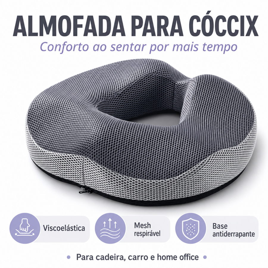 Almofada Ortopédica Anatômica Para Cóccix Hemorroidas Cadeira Gamer Home Office