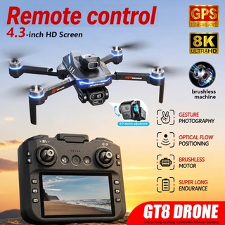 GT8 GPS Drone 4K 8K Profissional HD Câmera Dupla 5G Wifi Fotografia Sem Escova Dobrável Quadcopter RC Distância 1.2KM Dr