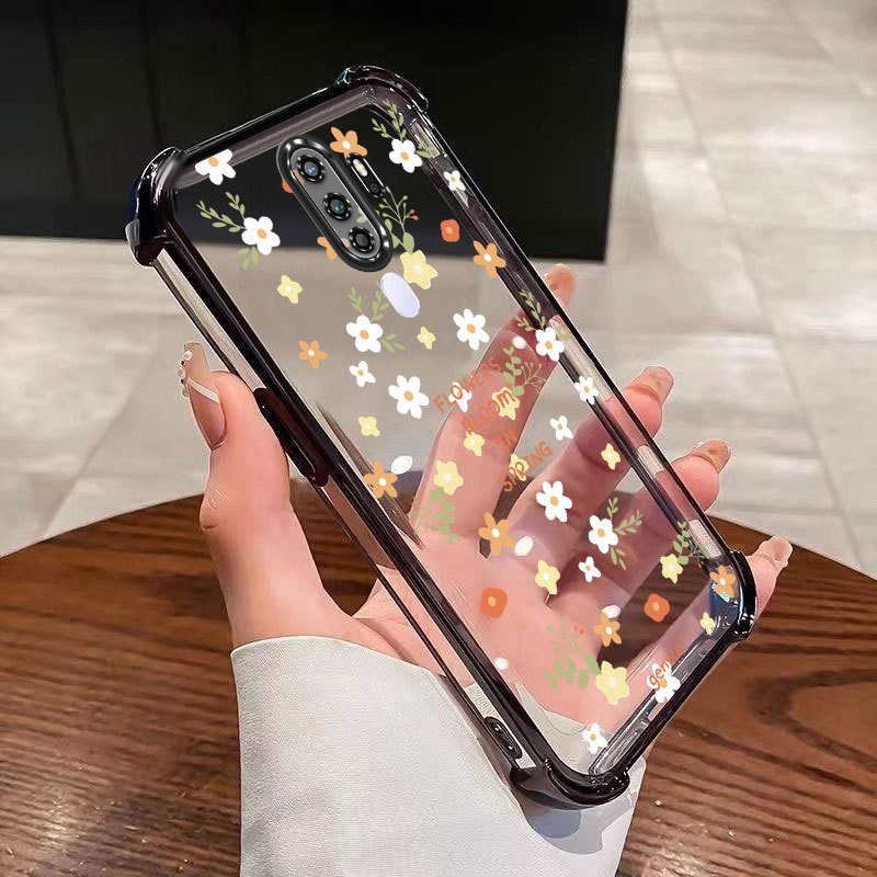 Capa De Telefone Para OPPO A94 A91 A92 A52 A53 A31 F11 Pro A9 A5 2020 Margarida Flor Embalagem Almofada De Ar Anti-Queda