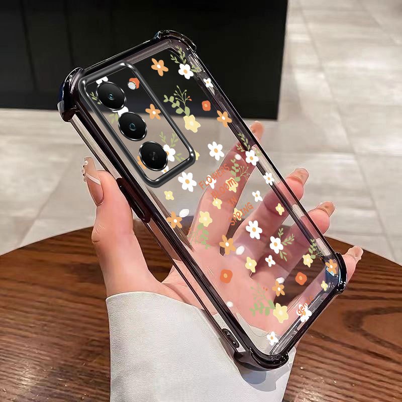 Capa De Telefone Para Xiaomi Redmi 15 5G redmi15 POCO M8s 5G Margarida Flor Embalagem Almofada De Ar Anti-Queda Proteção