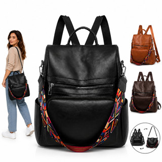 Mochila/bolsa feminina grande, adequada para escola, trabalho, viagens, Material de couro Artificial