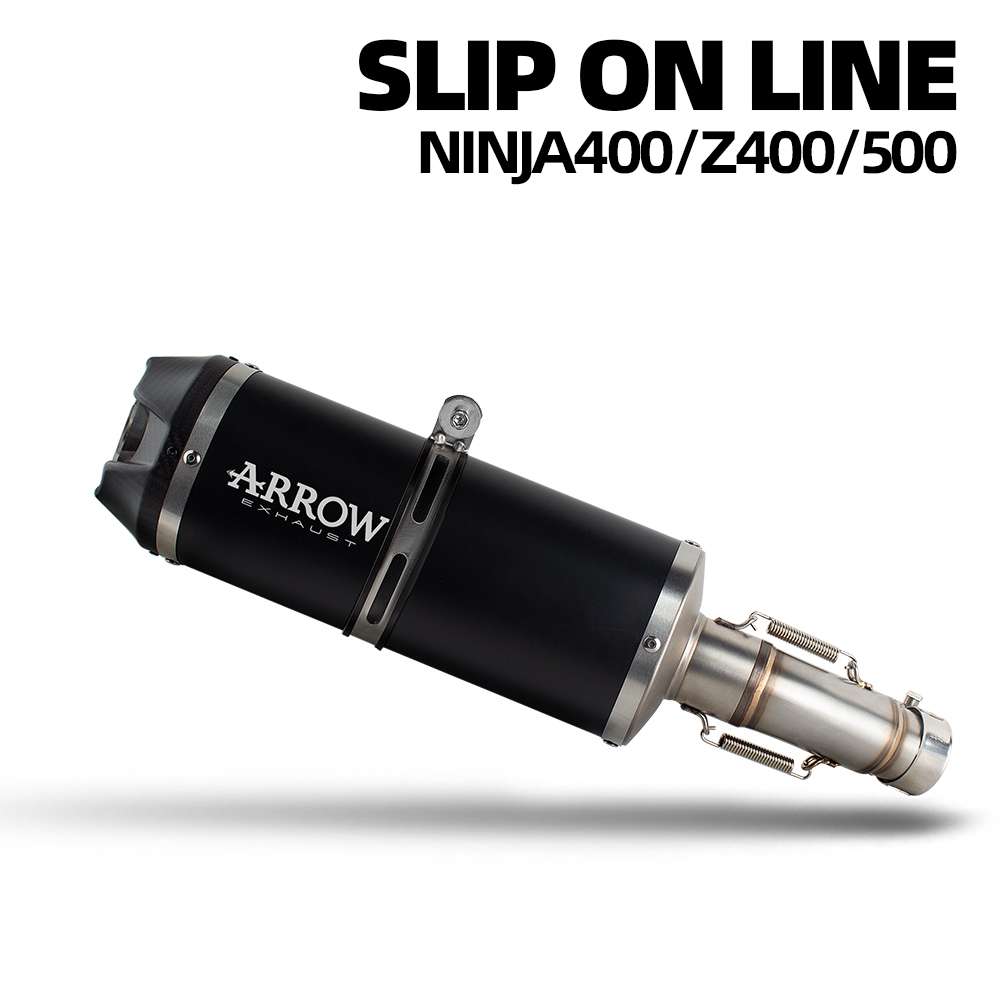 ARROW Racing Tubo De Escape Da Motocicleta kit Aço Deslizamento Na Linha Para Kawasaki Ninja400 Ninja500 Z400 Z500 2017-
