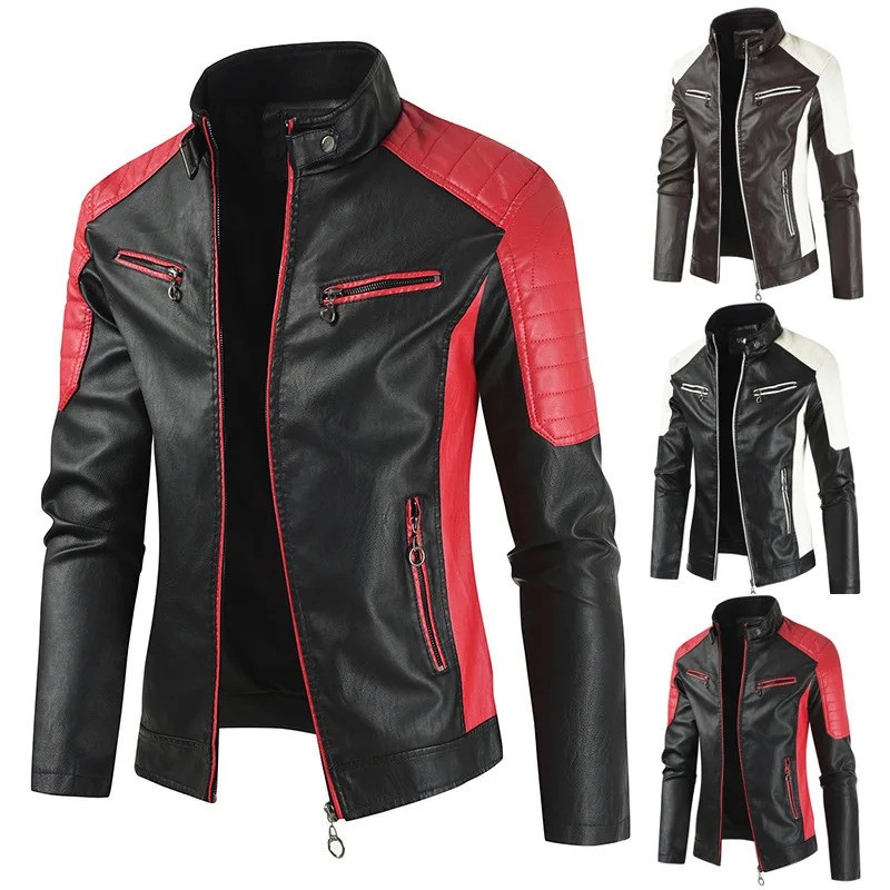 TopFight Gola De Pé Couro Do Plutônio Jaqueta Da Motocicleta Fina Casual Para Homens Locomotiva Roupas Homem Negócios Ca