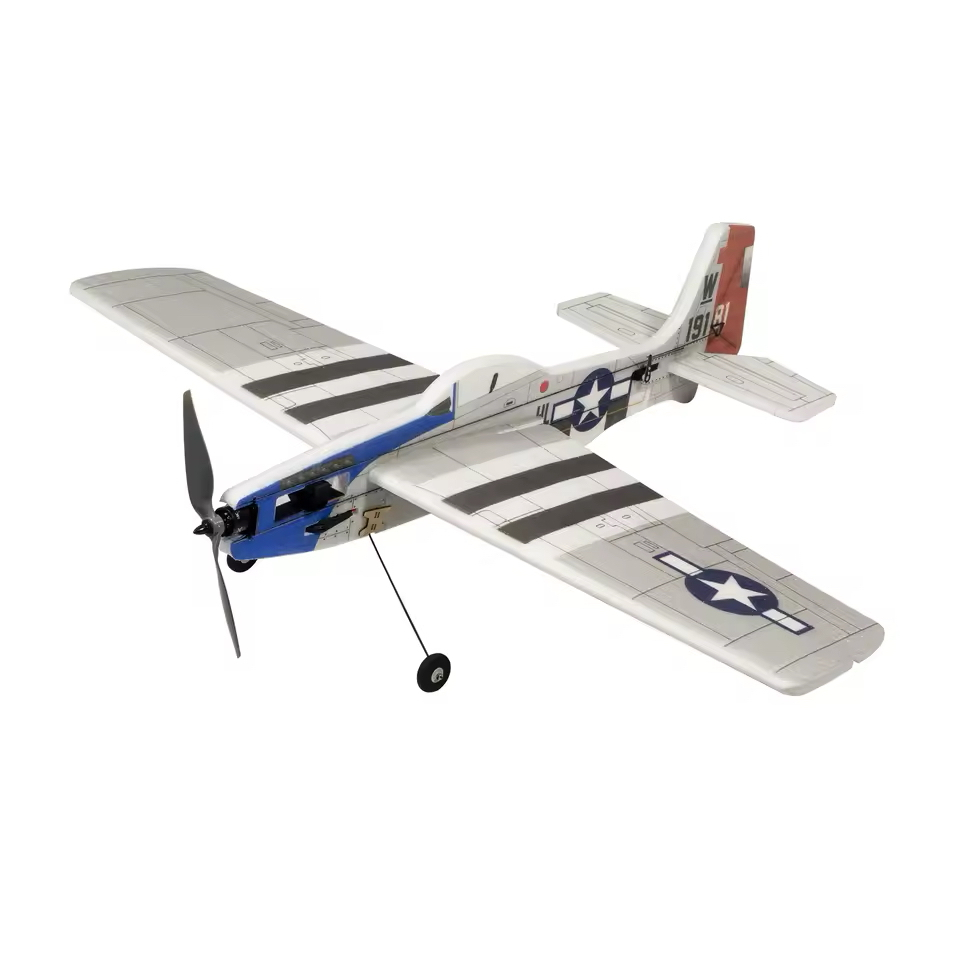 Avião RC Real Hawk P-51 Fighter EPP - 1000mm de Envergadura Para Iniciantes Kit Montar Presente para Adultos e Crianças