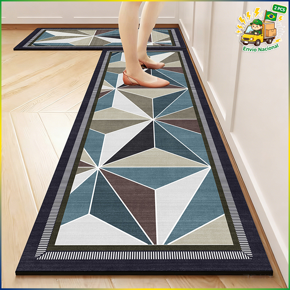 2 PCS Tapete de Banheiro de Borracha Premium - Resistente a Manchas, Antiderrapante 120x34cm+60x34cm