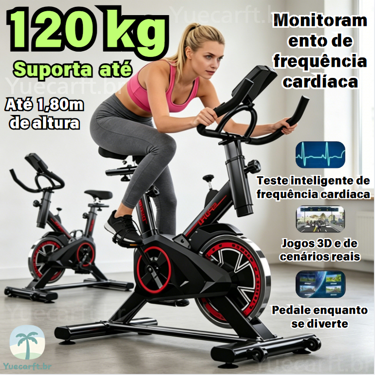 🔥Bicicleta Bike Ergometrica Spinning Detecção De Frequência Cardíaca Academia Fitness Profissional 120kg