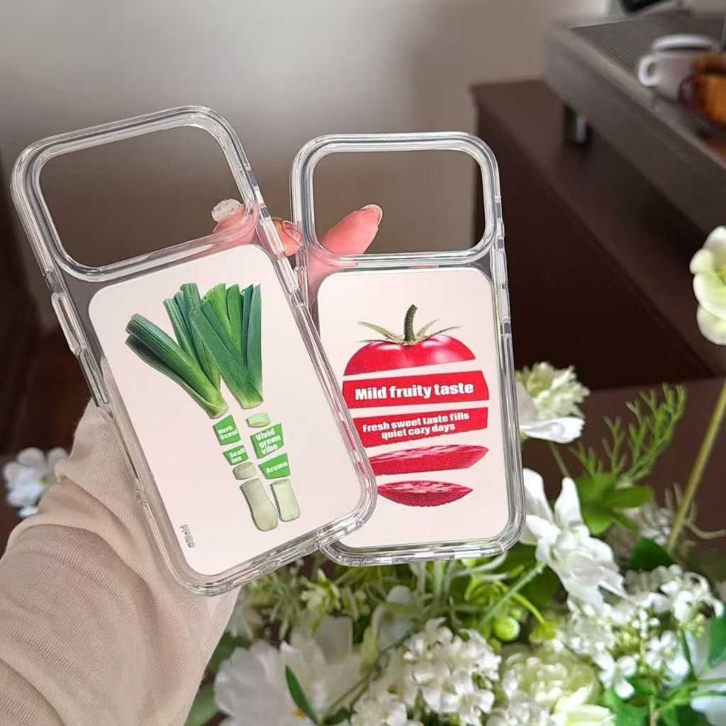 Espelho espelho tomate cebolinha iPhone17 capa de telefone 13/14/15/16Pro/16ProMax capa resistente a choques