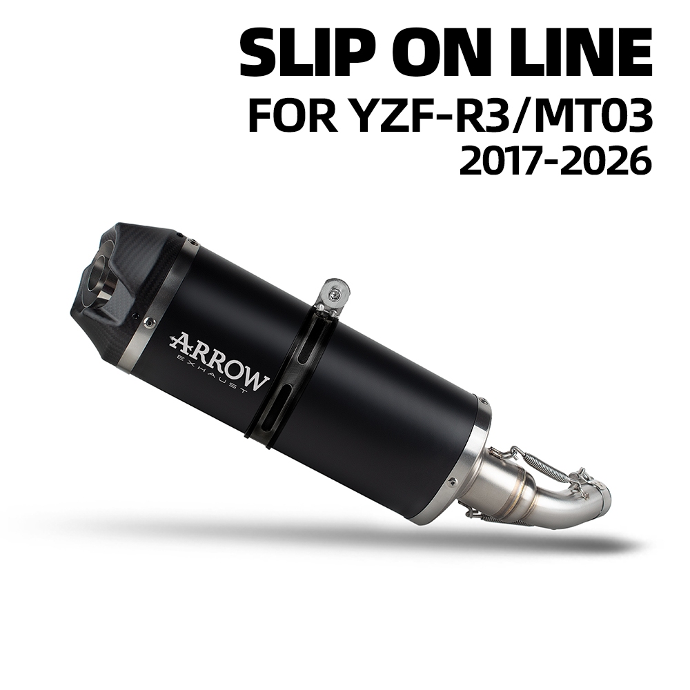 ARROW racing Tubo De Escape Da Motocicleta kit Aço Deslizamento Na Linha Para Yamaha YZF-R3 R3 MT03 2017-2026