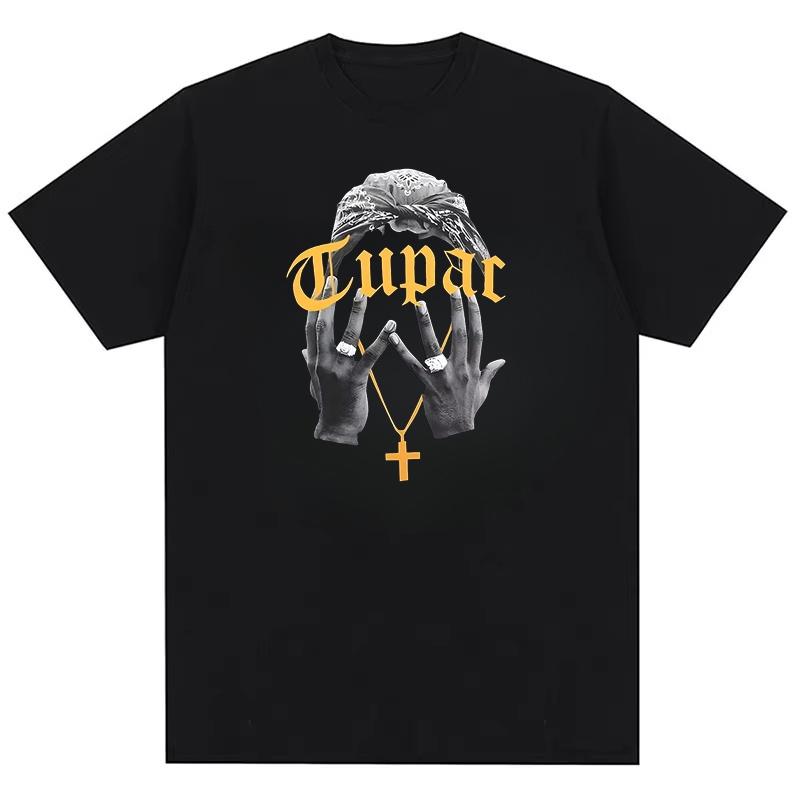2026 Tupac Padrão Anime Clássico Grunge Rosa Homens E Mulheres 2000 Camiseta De Algodão Puro