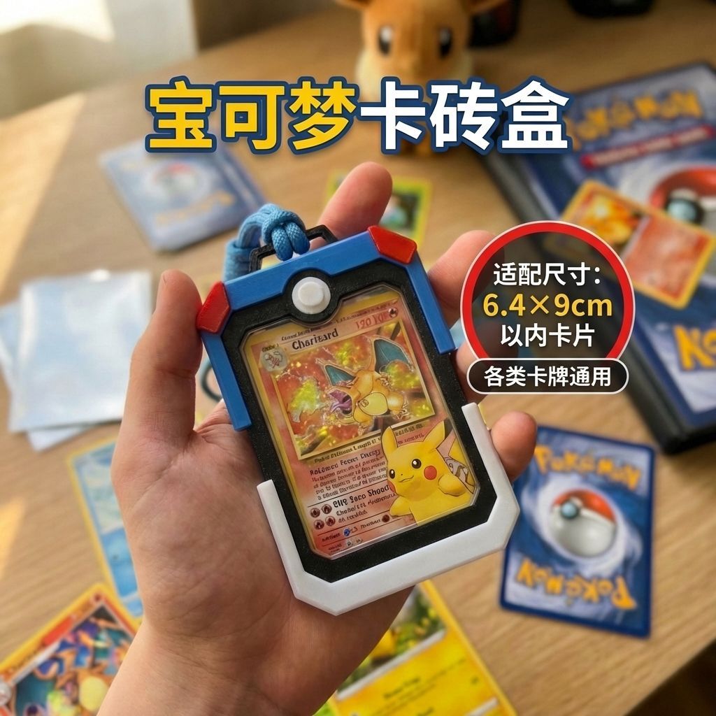 Porta-cartões Pokémon PTCG Poké Ball Card Brick Pingente Caixa de armazenamento Porta-cartões de exibição Caixa de armaz
