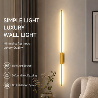 Arandela LED Linear Longa Minimalista Luz Lateral Suave e Não Cegante Bivolt Ideal para Quarto e Sala