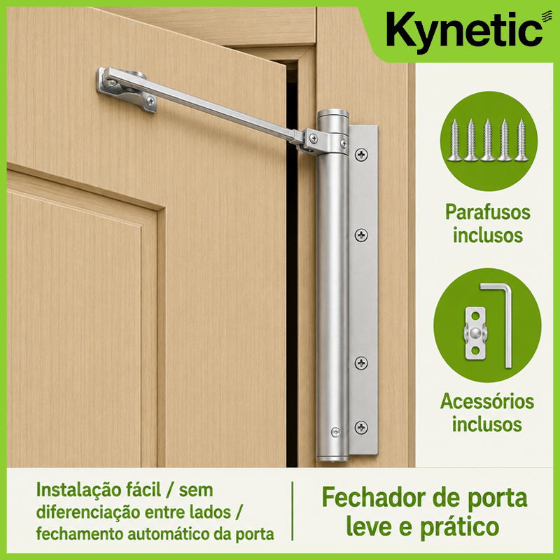 Mola Aço Inoxidável Fechamento Automatico – Silencioso e Ajustável – Suporta até 25kg – 15/18cm