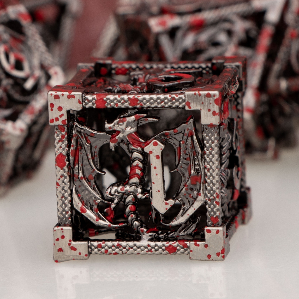 Metal Hollow Dragon DND Dice Blood Driping RPG Poliédico Pathfinder D6 Dungeons and Dragons Jogo De Dramatização De Mesa
