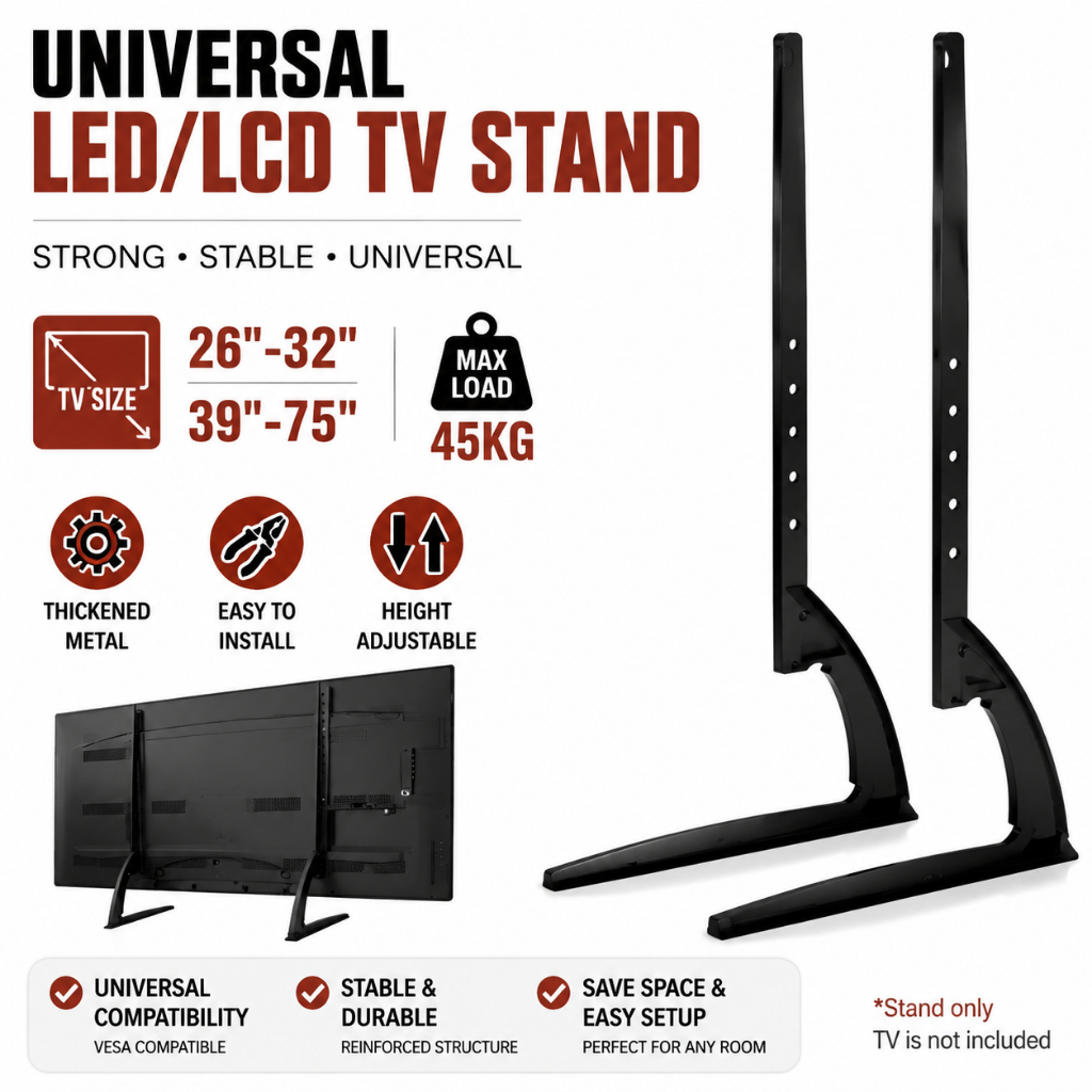 Suporte De Mesa Para Tv Base 36'' A 75'' Lcd Led oled qled Universal Samsung LG 42 43 48 50 55 58 60 65 70 75 Polegadas