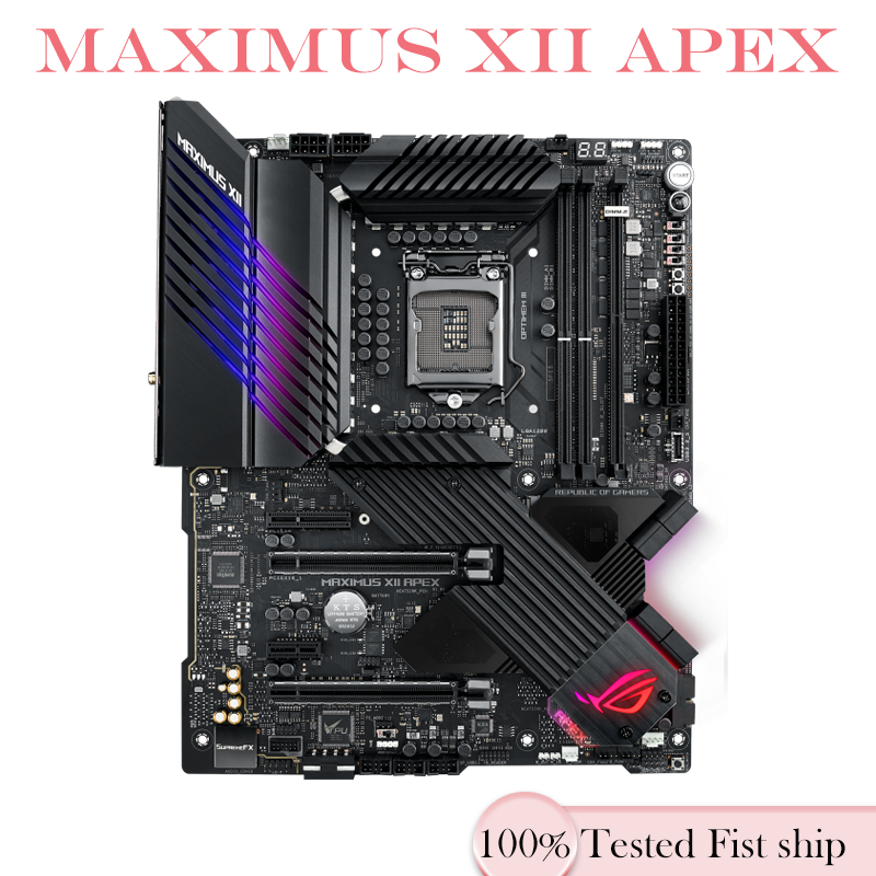 Para ASUS ROG MAXIMUS XII APEX Placa-Mãe LGA 1200 DDR4 ATX PCI-E3.0 Z490 64GB Mainboard Testado OK