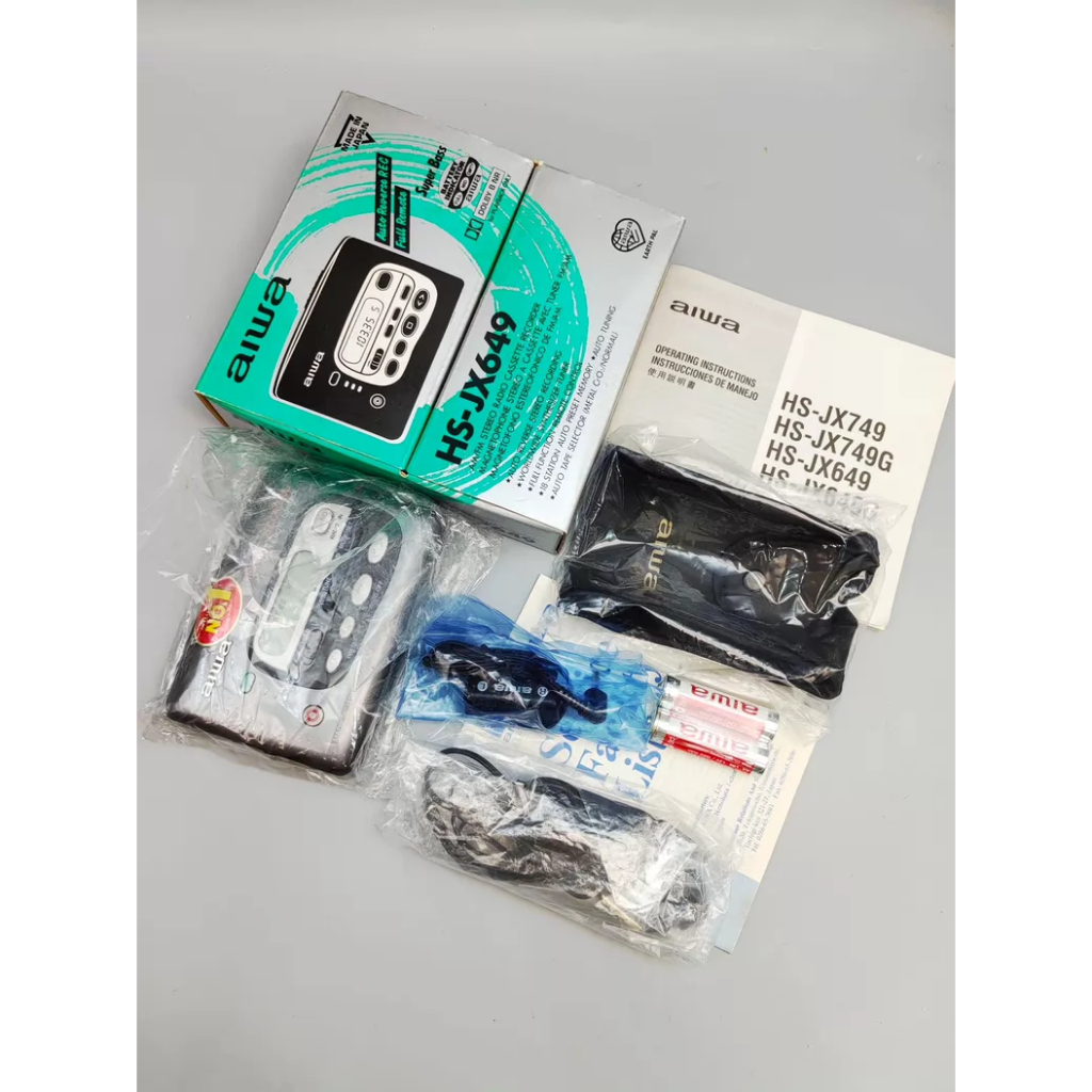 Novo Estoque Antigo Aiwa JX649 Cassette Walkman (Chefe De 1994) , Reprodutor/Gravador/Rádio 3 Em 1 , Automático + Dolby