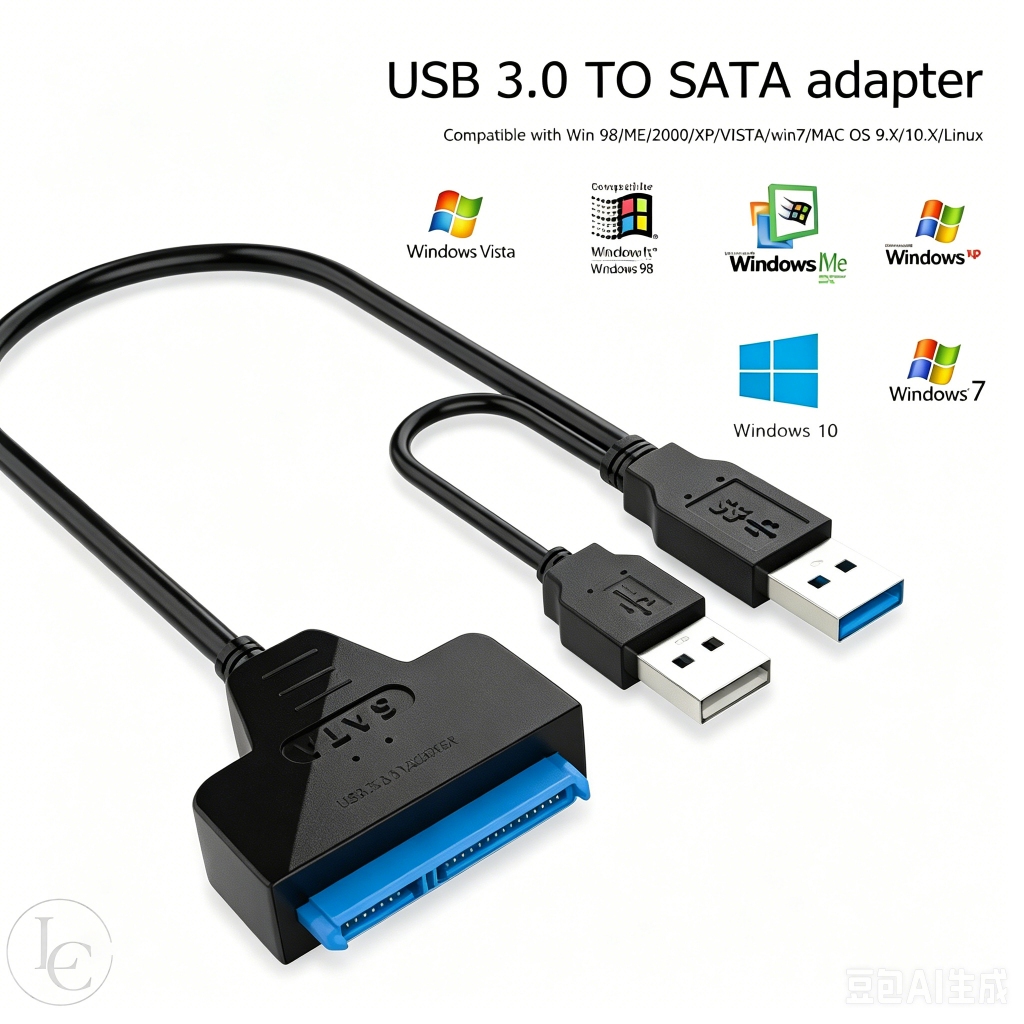Cabo Conversor Adaptador Usb 3.0 Sata Dual + usb 2,0 12v 2a Hd