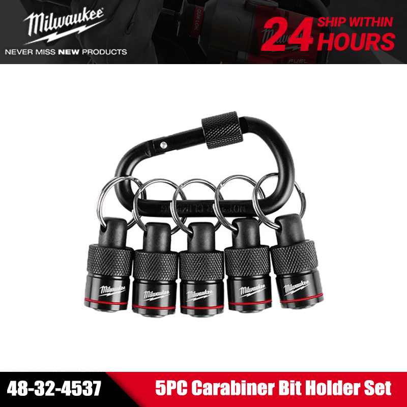 Milwaukee 48-32-4537 5 Peças Conjunto De Suporte De Broca Mosquetão Portátil Organizador De Ferramentas Resistentes Para