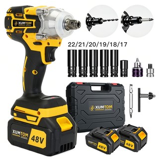 Chave De lmpacto 48V Sem Fio Elétrica 450NM Parafusadeira Furadeira Com Maleta e 2 Baterias Bivolt