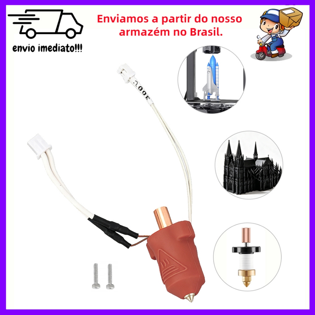 Criação Ender-3 V3 KE/KE/K1/K1C/K1Max Criação Acessórios para impressora 3D Bloco de aquecimento cerâmico Kit de extremi