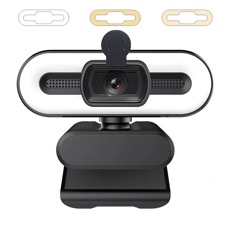 Webcam 4K 2K Com Luz De Preenchimento Portátil Para PC Autofoco HD 1080P Câmera De Computador Microfone Streaming/Vídeo