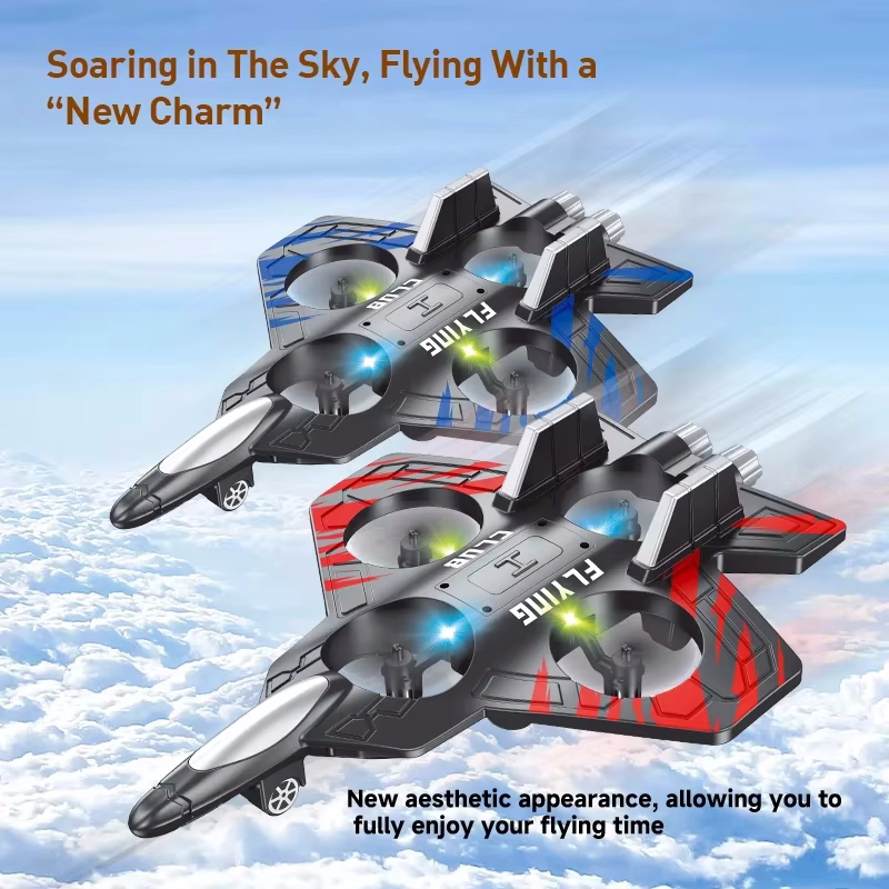 CZ01 2.4G 4CH RC EPP Foam Fighter Plane-360 Graus Stunt Tumbling , Decolagem De Uma Tecla , Luzes LED-Melhor Presente De