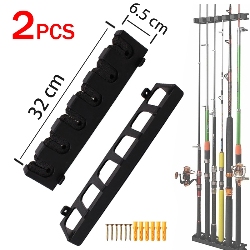 Suporte Vara Para Pesca Expositor De Parede 6 Varas