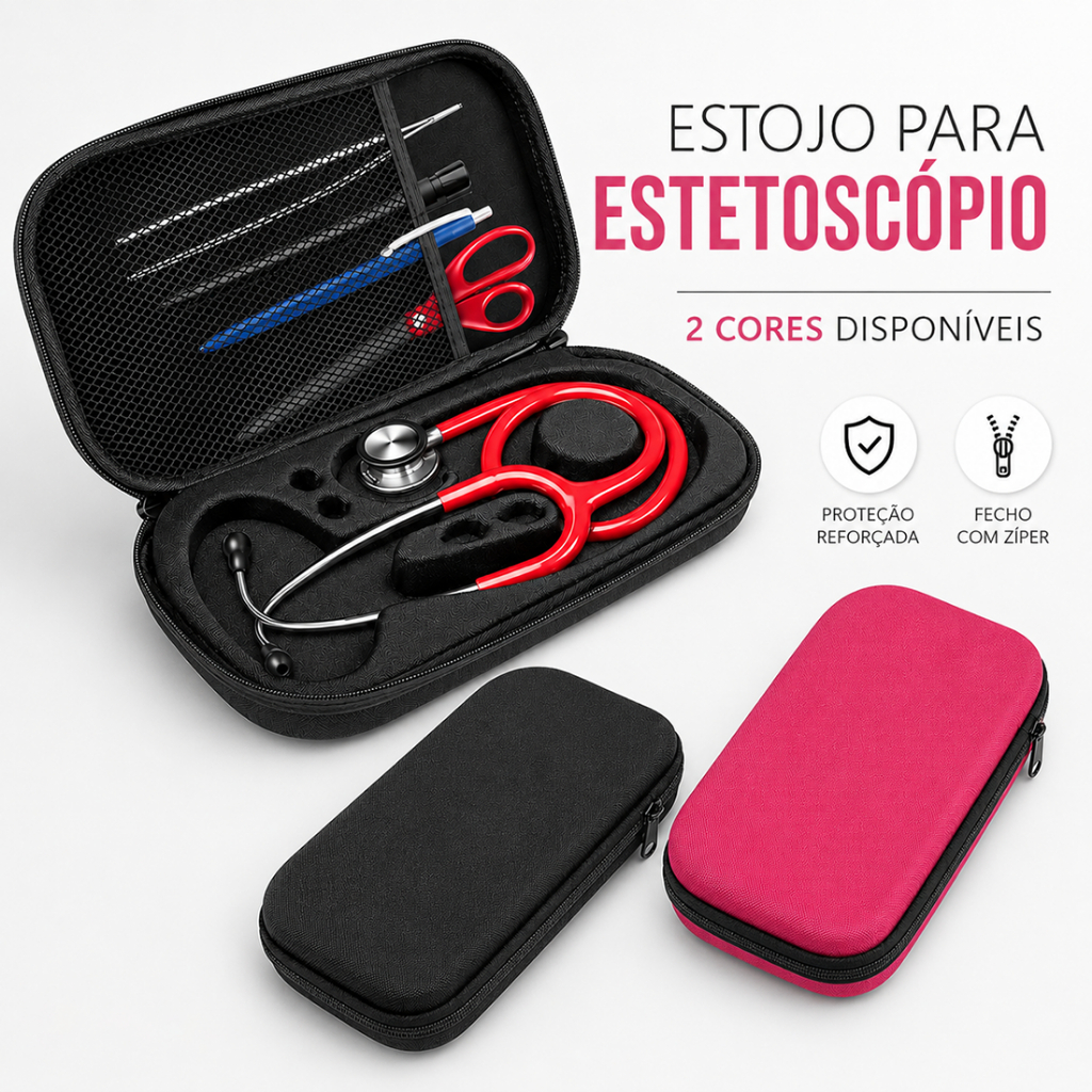 Estojo Case Protetor P/ Estetoscópio Medico Portátil Universal C/Zíper