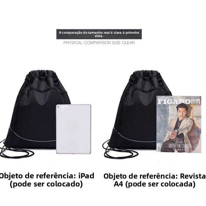 Drawstring shoulder bag with pockets, unisex outdoor travel and sports backpack, basketball and football training bag · foto 2