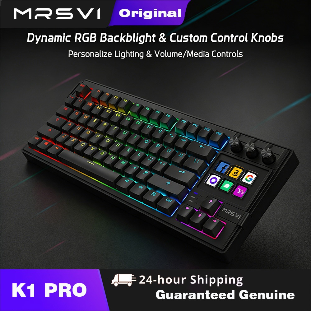 MRSVI K1 Pro AI Stream Deck Gaming Teclado Mecânico Console Visual Streamdeck macropad RGB Hotswap Gamer Com Fio