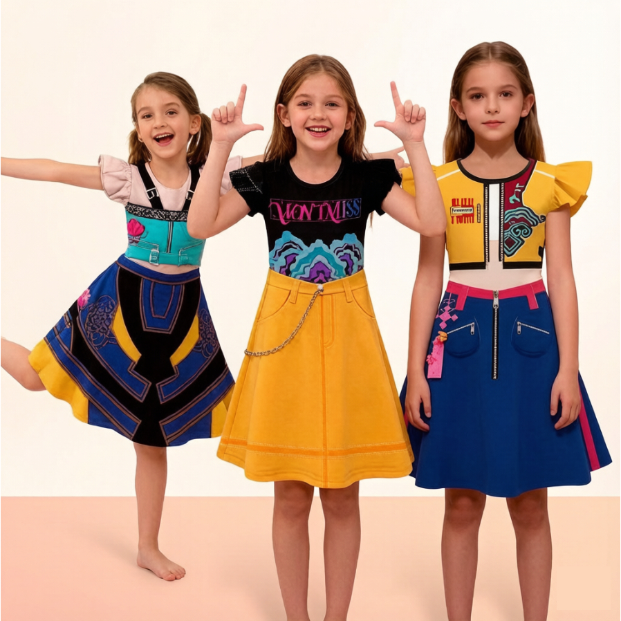 Kpop Movie Summer Fly Sleeve Vestidos 3D Digital Impresso Trajes De Halloween