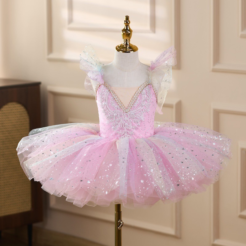 Meninas Ballet Tutu Vestido Crianças Saias De Dança Moderna Lantejoulas Desempenho Roupas